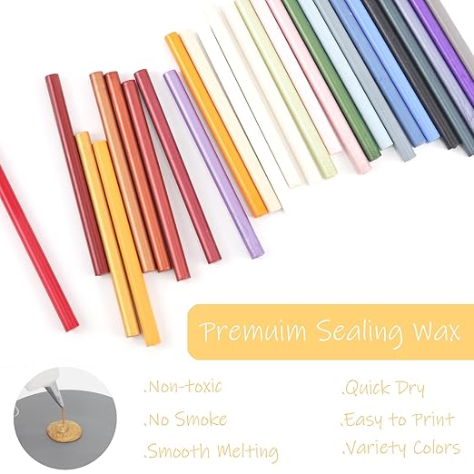 52pcs Pale Blue Sealing Wax Sticks, Andotopee Glue Gun Wax Seal Sticks for Wax Seal Stamp, Premium Sealing Wax for Envelope Letter Seal Wedding Invation Craft Adhesive, Great Gift Ideas (Mini Size)