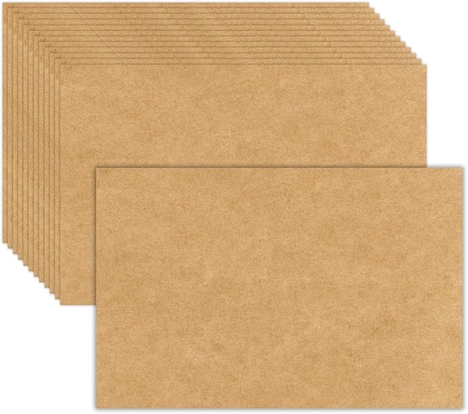 50 Pack 5x7 Kraft Blank Cardstock Paper Thick Paper - 80lb Flat Cards Stock Printer Paper for Make Your Own DIY Invitations, Note, Greeting, Table Cards - Writing, Stamping, Painting, Drawing