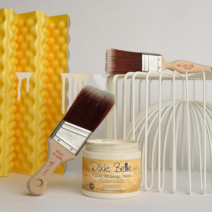 Dixie Belle Paint Company Chalk Finish Furniture Paint - Buttercream (4oz) - Matte Creamy White Chic Chalk Mineral DIY Furniture Paint