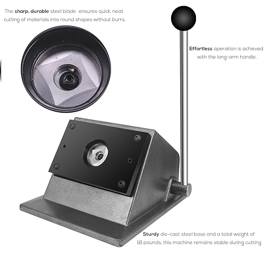 2.28"/58mm Button Paper Cutter 2.76"/70mm Circle Cutter Paper Puncher Precise Graphic Punch Die Cutter Cuts for Making 2.28-inch/58mm Buttons