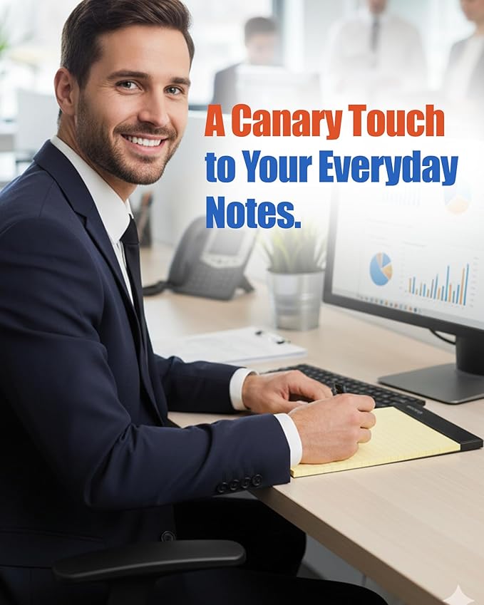 Mintra Office Legal Pads - ((PREMIUM CANARY 6pk, 8.5in x 11in, NARROW RULED))