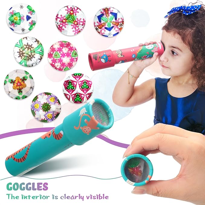 Yunsailing 30 Pcs Classic Kaleidoscopes Party Favors Vintage Mini Kaleidoscope Party Favor Educational Toy for Kids Valentine's Return Gifts School Classroom Prizes Goodie Bag Fillers(Lovely)