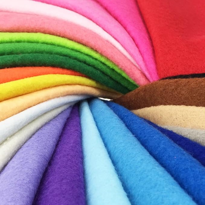24pcs Thick 1.4mm Soft Felt Fabric Sheet Assorted Color Felt Pack DIY Craft Sewing Squares Nonwoven Patchwork (30 * 30cm)