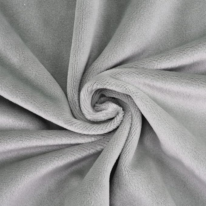 kullaloo Plush Fabric | Solid Silver Grey Minky Fabric for Sewing (Pack of 2) | Super Soft Cuddle Material | 39.5x29.5 | Plushies, Baby Blankets, Pillows, Pet Beds, Baby Accessories, Apparel
