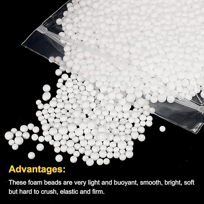MECCANIXITY Foam Beads Foam Balls 4-6mm for Wedding and Party Decorations, Tiny Packing Balls, Arts DIY Crafts Supplies (White,1 Pack Approx 5000pcs)