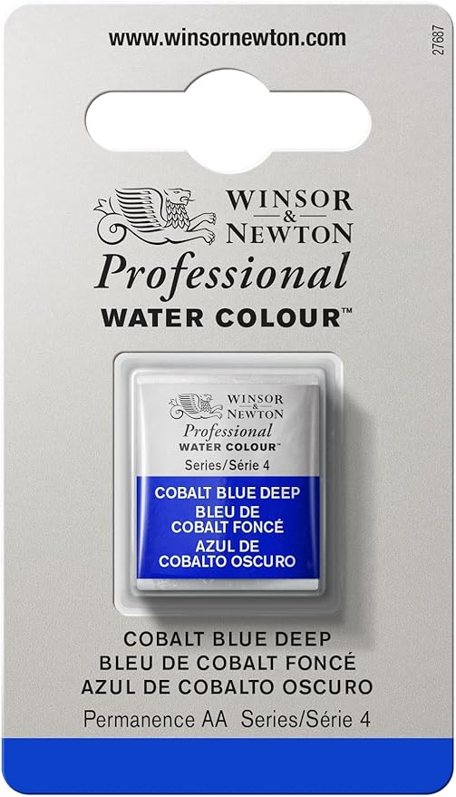 Winsor & Newton Professional Water Colour Paint, Half Pan, Cobalt Blue Deep