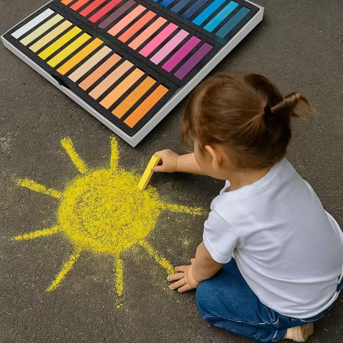Soft Pastels Set, Square Chalk Pastel Sticks, Assorted Colors for Artists, Students & Beginners, Drawing, Coloring, Sketching, Shading, Blending & Layering (72 Colors)