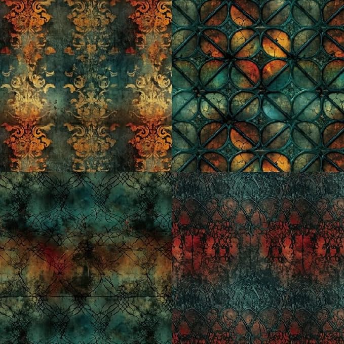 Vintage Window Scrapbook Paper Pad Color Boho Patterned Paper 6×6,24 Sheets Single-Sided Scrapbooking CardStock Papers Pad for Holiday Cardmaking DIY Origami Journaling.