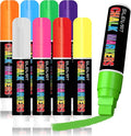 SILENART Jumbo Chalk Markers - 8 Pack Fat Tip, 15mm, Liquid Chalk, Window Markers, Erasable, Washable