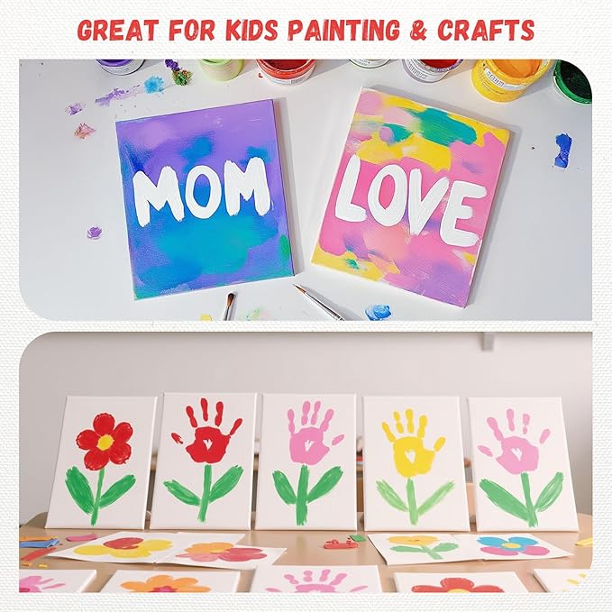 Simetufy 36 Pack 5 x 7 Inch Canvas Boards Small Painting Canvas for Kids, Blank Canvas Panels Gesso Primed Acid-Free 100% Cotton for Acrylics Oil Watercolor Tempera Paints