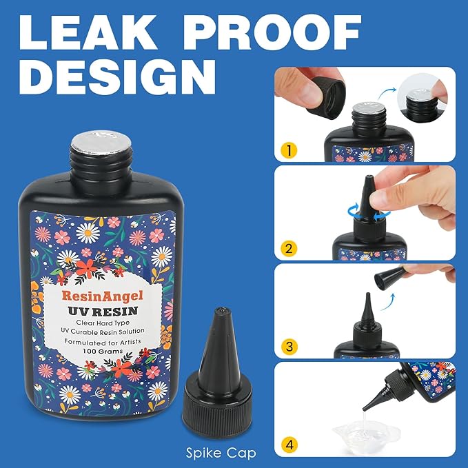 500g UV Resin kit, Crystal Clear Hard, Premixed UV Epoxica Resina Fast Curing Sunlight Activated with Casting Tools for Beginners Jewelry Making, DIY Art Crafts, Coating