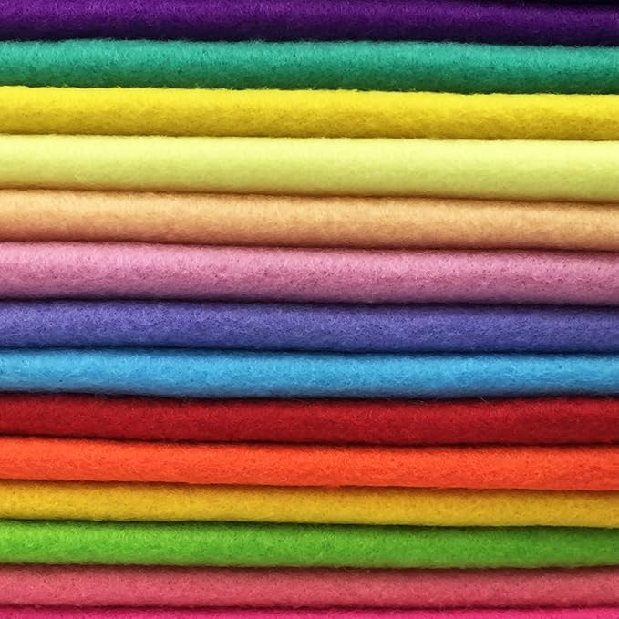 flic-flac 28pcs Large 17.8 x 17.8 inches (45cmx45cm) Acrylic Felt Soft Nonwoven Fabric DIY Craft Work Patchwork Sewing Mixed Color 1.4mm Thick