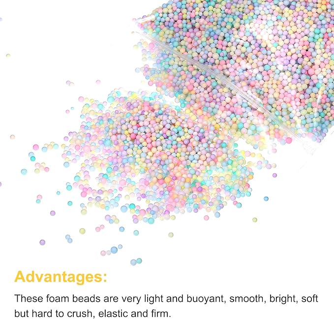 MECCANIXITY Foam Beads Foam Balls 2-3mm for Wedding and Party Decorations, Tiny Packing Balls, Arts DIY Crafts Supplies (Assorted Color,1 Pack Approx 8000pcs)