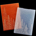 KWELLAM 3D Merry Christmas Snowfall Tree Woodland Background Plastic Embossing Folders for Card Making Scrapbooking and Other Paper Crafts 3080401