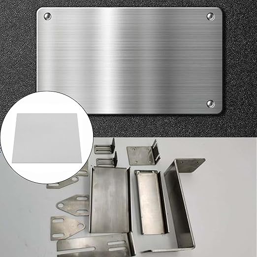 430 Stainless Steel Sheet Metal 12" x 12" x 1/16" Inch Metal Plates for Magnetic Mount Board Wall 16GA(1.70MM) 430 Stainless Steel Shim Stock Plates Metal Sheets for Crafting, Kitchen, Office