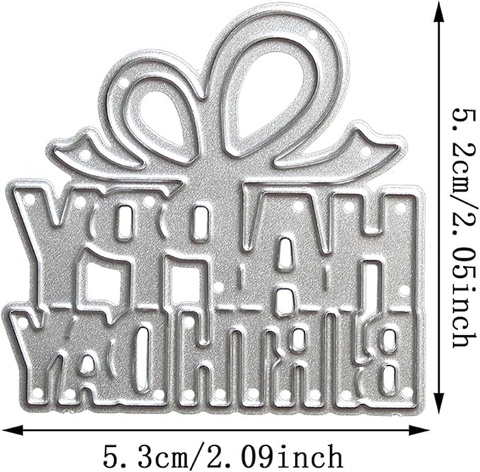 Cutting Dies Metal Stencils Scrapbooking Tools DIY Embossing Template for Paper Card Making Album Arts Crafts Supplies (Happy Birthday-5.3x5.2cm)