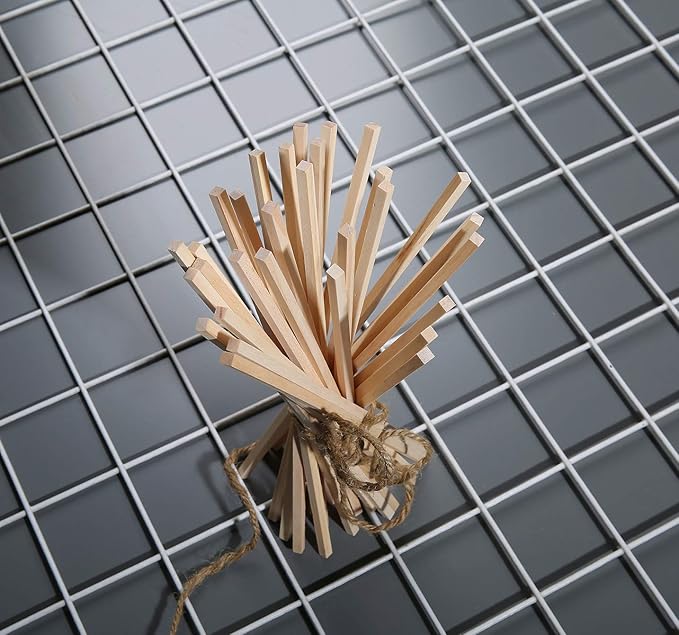 30 PCS 1/8 ×12 inch Wooden Square Dowel Rod, Small Hardwood Unfinished Wood Squrae Sticks for Crafts DIY Projects
