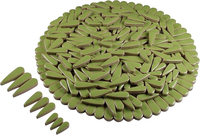 200g Petal Droplet Shaped Ceramic Mosaic Tiles for Crafts, Vibrant Colors, Ceramic Tiles for Mosaic Making Kits, DIY Arts and Crafts (Light Green)
