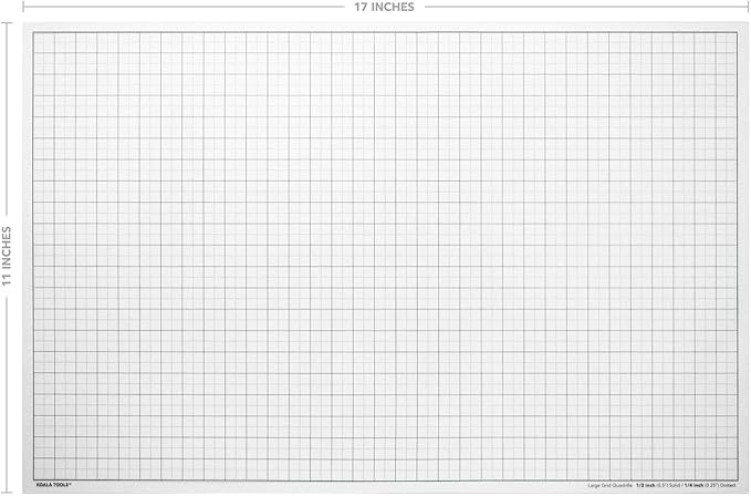 Koala Tools | Geometric Grid Transparency Sheets (Variety Pack of 4) - 11" x 17" | Overhead Projector and Light Box Transparencies - Tracing Film for Sketching & Drawing
