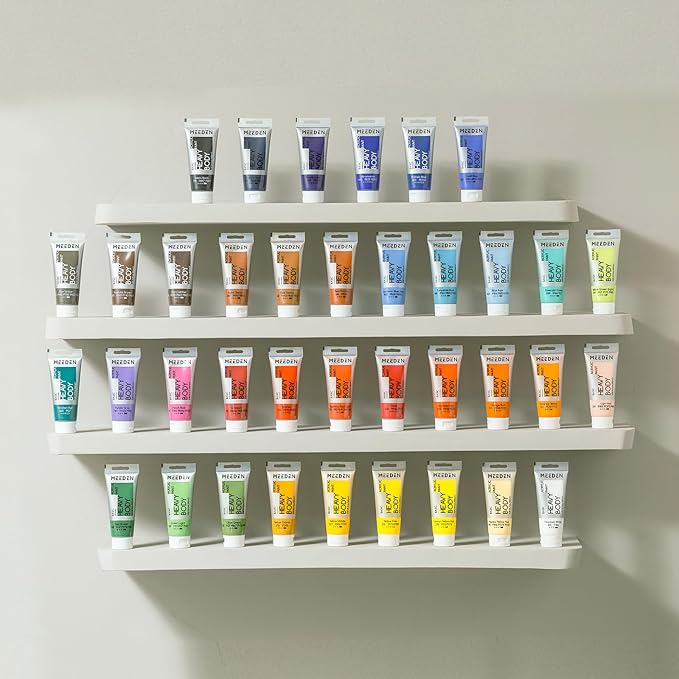 MEEDEN Acrylic Paint Purple Gray: Bundled with Titanium White Color - 100ml/3.38oz x 2 Bulk Heavy Body Acrylic Paint Tubes for Art Craft Painting