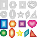 9PCS Metal Cutting Dies Different Shapes Dies Cuts for Scrapbooking Heart Dies for Card Making Rhombus Star Triangle Embossing Template for Handmade DIY Paper Cards Album Decoration