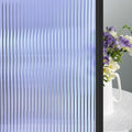 Beautyhero Window Privacy Film, Frosted Reeded Glass Cling, 3D Decorative Coverings with UV Blocking, Adhesive Stickers for Bathroom Doors Cabinet