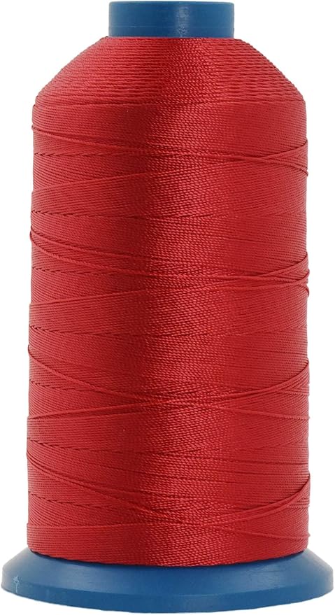 Mandala Crafts Bonded Nylon Thread Red Heavy Duty Sewing Threads - 1250 YDs Size 138 420D T135 Tex 135 Thread for Leather Jeans Weaving Outdoor Marine Upholstery Threads
