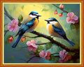 Foxdiviy Stamped Cross Stitch Kits Full Range of Embroidery Needlework Starter Kits for Beginners Adults 11CT Embroidery Patterns Art Crafts DIY Needlepoint Kits-Happy Little Bird 16x20 inch