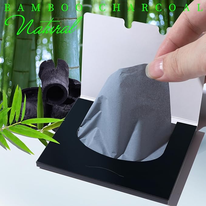 Teenitor 200 Counts Blotting Paper for Oily Skin, Face Oil Sheets with Bamboo Charcoal, Oil Blotting Sheets for Face Oil Absorbing Sheets for Face Men Women, Oil Control Film 3.93" x 2.75"