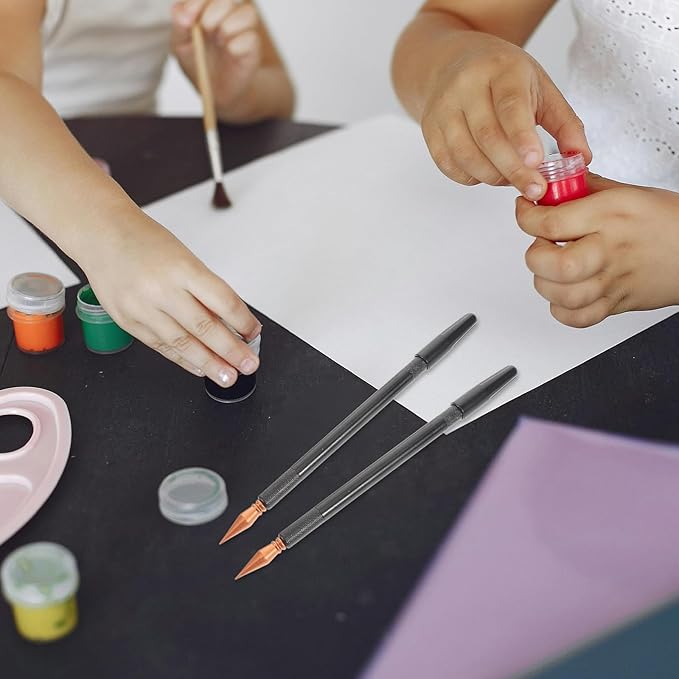 EXCEART3 Pcs Scratch Brush Pens Dual Tip Scratch Painting Stylus Pens with Protective Caps Plastic Drawing Tools