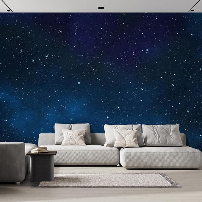 wall26 Wall Sticker/Wall Mural Beautiful Scenery of The Starry Night, Not Peel and Stick, Non-Woven Wallpaper Decorative for Bedroom, Living Room,Office - 132x120 inches