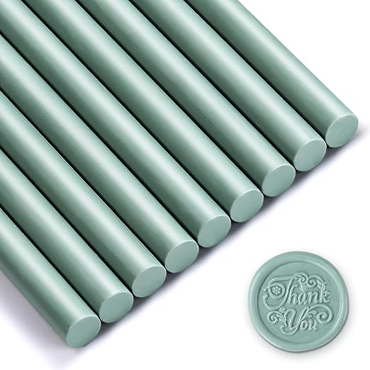 Nuanchu 15 Pcs Glue Gun Sealing Wax Sticks Retro Vintage Wax Sticks for Seal Stamp and Letter for Wedding Invitations Card Envelope Christmas Holiday Gift Ideas(Cyan)