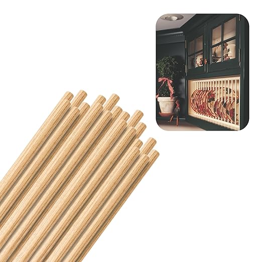 Hardwood Round Dowels (3/8" x 36", Pack of 20) | Variety of Diameters & Wood Species | Unfinished Wooden Dowel Rods for Crafts & DIY Home Projects | Curtain Rod, Macrame Supplies, Moulding, Flagpole