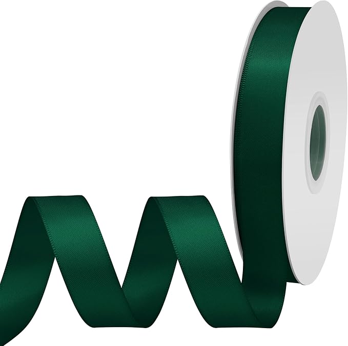 Spruce Satin Ribbon 3/4" X 50 Yards Solid Color Double Faced Ribbons Perfect for Crafts Wedding Decor Bow Making Arts Sewing and More