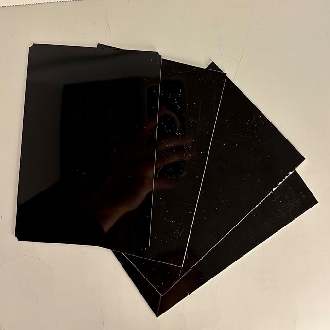 Blank Metal Plates for Laser Engraving - 4 Pack | Aluminum Sheets 0.020" Thick | CO2, Diode, Fiber Laser Compatible | Multiple Sizes & Colors (Black (engraves silver), 2x8.25 inch)