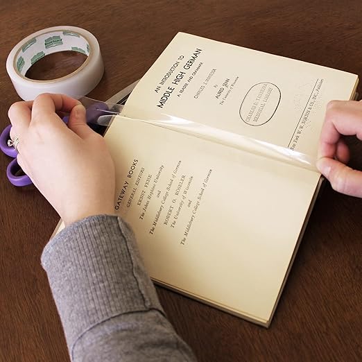 BookGuard 1 Inch Bookbinding Tape, Ideal Library Supplies, Stretchable and Clear Repair Tape - 15 Yard Roll