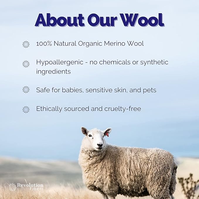 Revolution Fibers Merino Wool Roving | Premium Combed Wool Top | 22 Micron, Perfect for Felting Projects, Spinning, Wall Hangings and Tapestry (Scarlet)