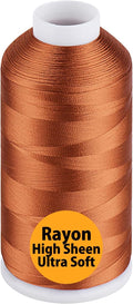 Simthread Rayon Embroidery Thread 5500 Yards, 40wt 100% Rayon Viscose for Commercial and Domestic Machines - Rust 1021