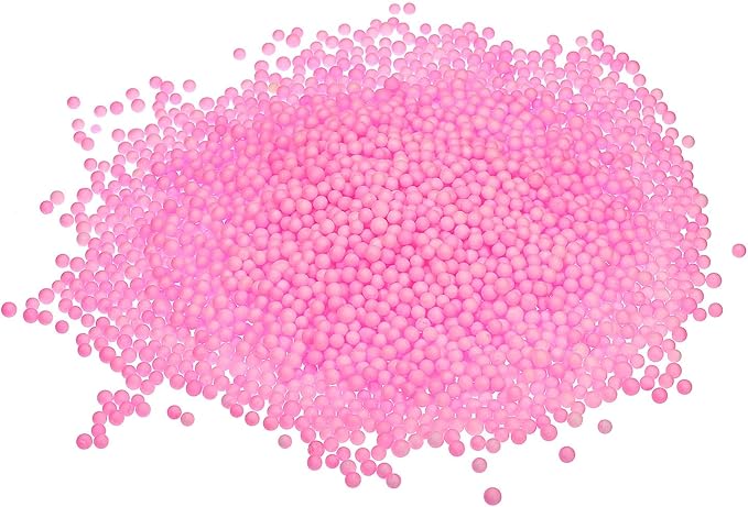 MECCANIXITY Foam Beads Foam Balls 4-6mm for Wedding and Party Decorations, Tiny Packing Balls, Arts DIY Crafts Supplies (Pink,1 Pack Approx 5000pcs)