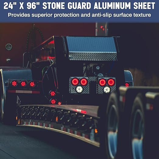 Diamond Plate Sheet Metal Heavy Duty Tread Aluminum Sheet Diamond Tread Plate for Wall Covering, Cargo Trailer, RV and More(24 x 120 Inch,Silver)