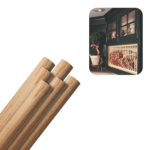 Red Oak Round Dowels (1" x 36", Pack of 6) | Variety of Diameters & Wood Species | Unfinished Wooden Dowel Rods for Crafts & DIY Home Projects | Curtain Rod, Macrame Supplies, Moulding Trim, Flagpole