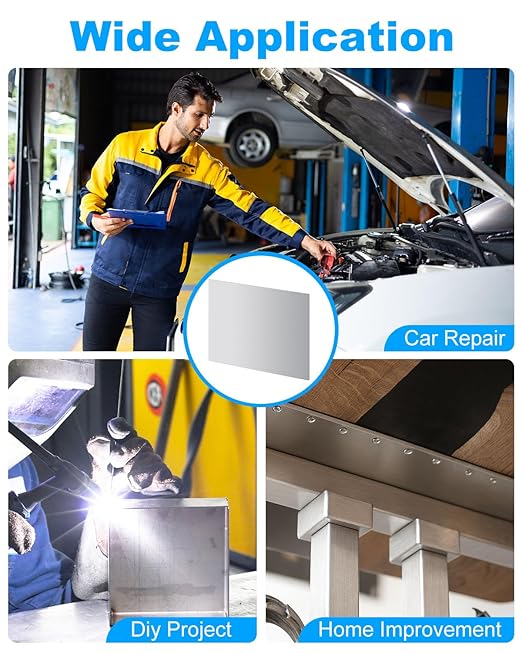 2 Pcs 16 Gauge Sheet Metal, 12" x 8" Cold Rolled Steel Plate Weldable Steel Sheet for Professional, Industrial, DIY Use