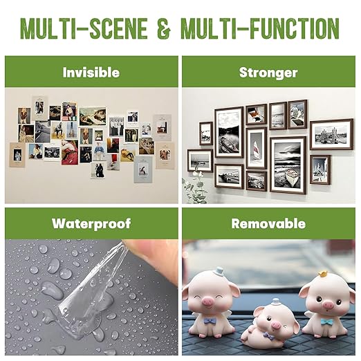 105Pcs Double Sided Adhesive Dots, 0.79" Clear Removable Sticky Mounting Putty, Waterproof No Residue Dots Adhesive Putty for Hanging Picture Festival Decoration Museum