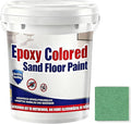 Epoxy Colored Sand Floor Paint, Epoxy Floor Paint for Concrete, High Gloss Marble Effect Coating, Waterproof Non-Slip Concrete Paints, Suitable for Indoor/Outdoor Use (Green,640 oz/20 kg)