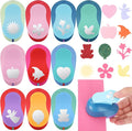 Harloon 10 Pcs Craft Hole Punch Shapes 1 Inch Paper Punch Hole Mix Shapes Cutters for Paper Crafting Scrapbooking Kids Teacher Office Supplies (Rich)