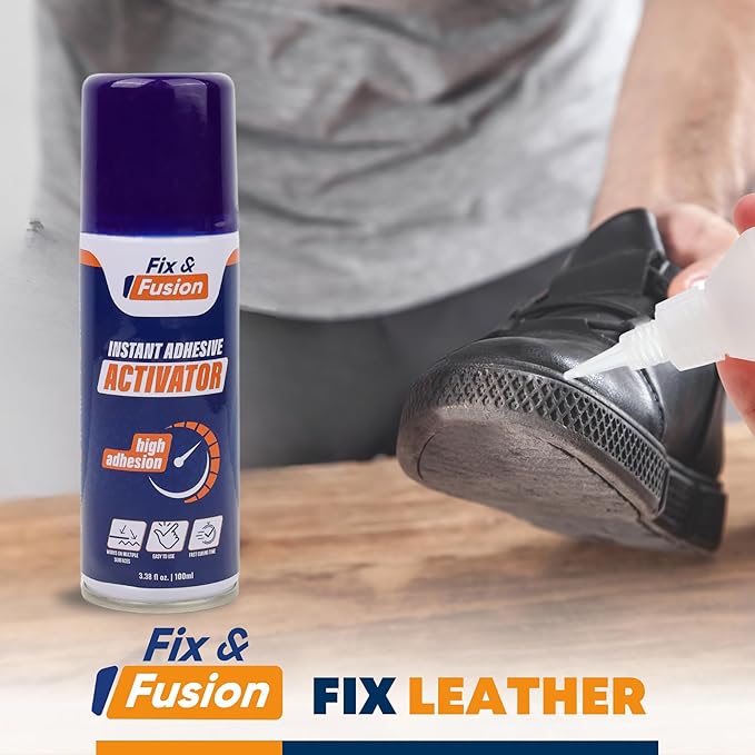 FIX & FUSION Activator Spray (3.38 Fl Oz), Instant Cure Accelerator for Cyanoacrylate (CA) Super Glue for Wood, Plastic, Rubber, Granite, and DIY & Professional, Accelerates Bonding Strength, (2 Pack)