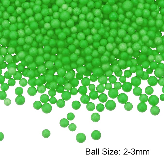 MECCANIXITY Foam Beads Foam Balls 2-3mm for Wedding and Party Decorations, Tiny Packing Balls, Arts DIY Crafts Supplies (Light Green,1 Pack Approx 8000pcs)