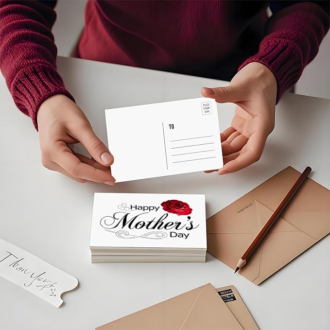 4x6 Blank Postcards for Mailing, White Cardstock Paper, Thick Cardstock, Ideal for Greeting Cards, Thank You, Invitations & DIY Projects