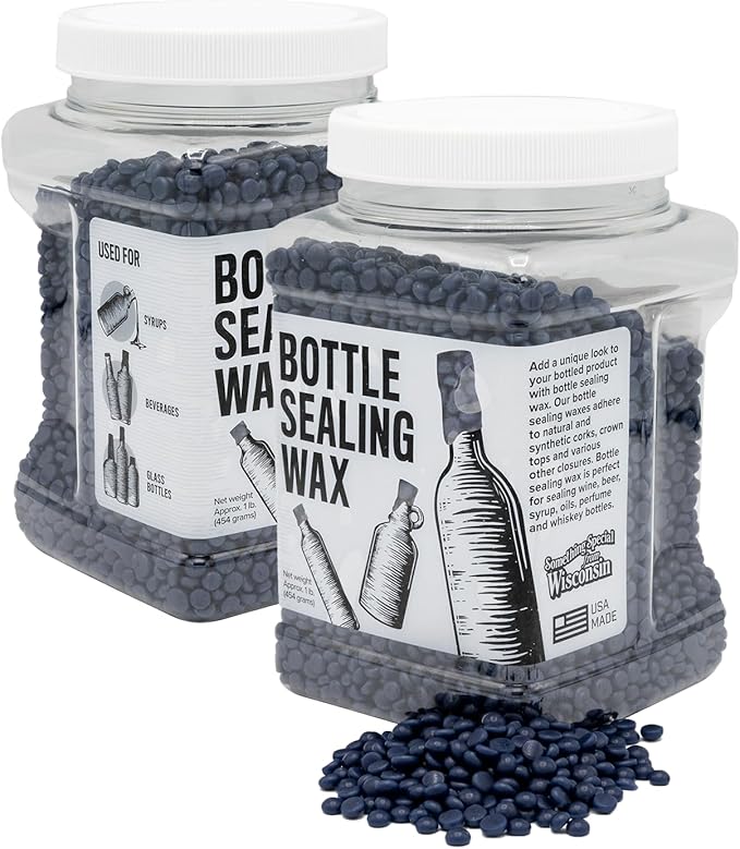 Blended Waxes, Inc. Bottle Sealing Wax, Pastille Wax Seal Beads For Wine, Beer, and Liquor Bottle Sealing, Seals Between 25-30 Bottles, 1 lb, Navy Blue