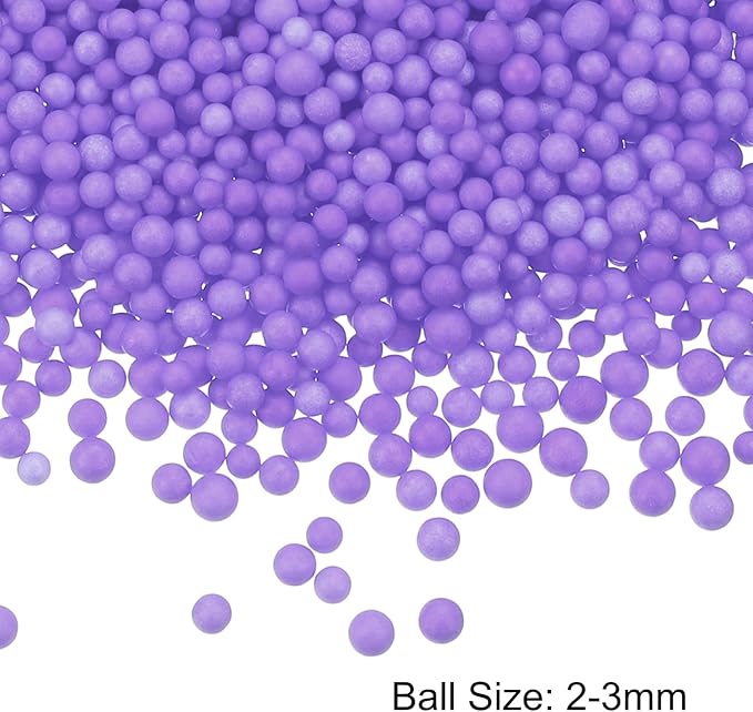 MECCANIXITY Foam Beads Foam Balls 2-3mm for Wedding and Party Decorations, Tiny Packing Balls, Arts DIY Crafts Supplies (Pale Purple,1 Pack Approx 8000pcs)